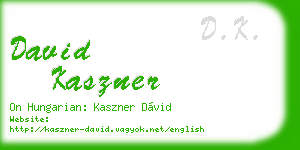 david kaszner business card